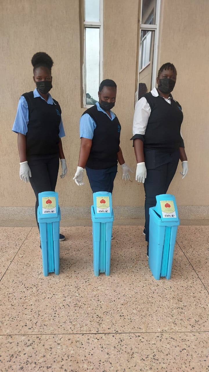 Sanitary bins deployed in facility washrooms